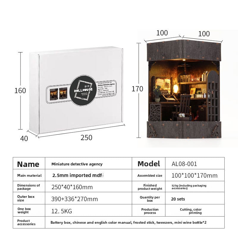 Maison miniature DIY en bois, découpe laser