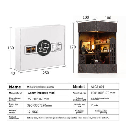 Maison miniature DIY en bois, découpe laser