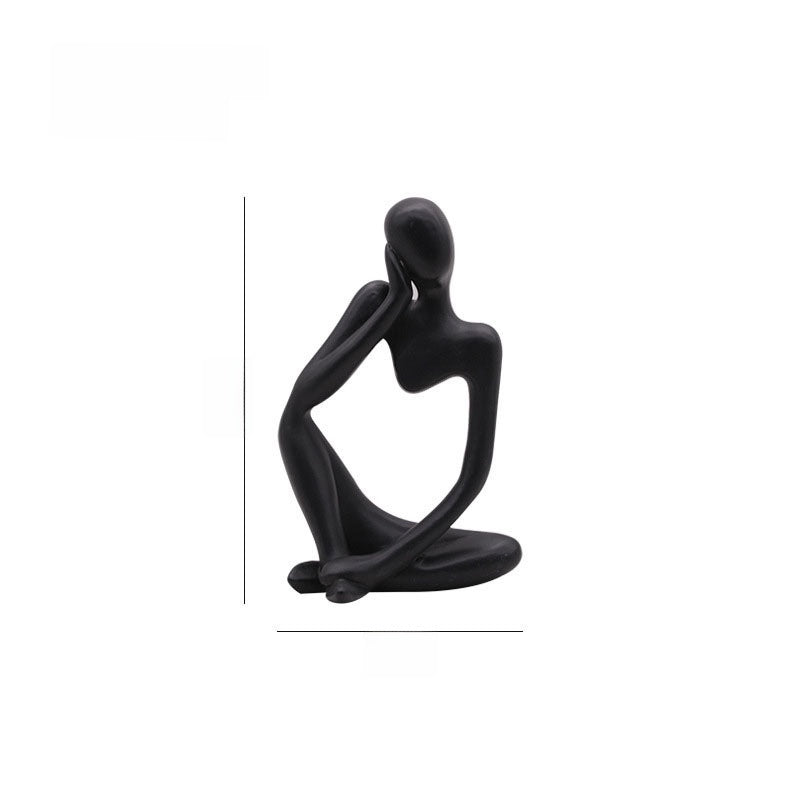Scultura di figura in meditazione in resina, 13 cm