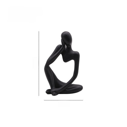 Scultura di figura in meditazione in resina, 13 cm