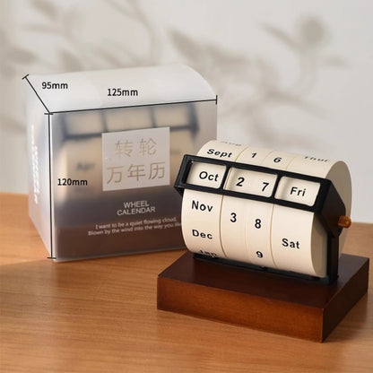 Drehbarer ewiger Tischkalender aus Aluminium