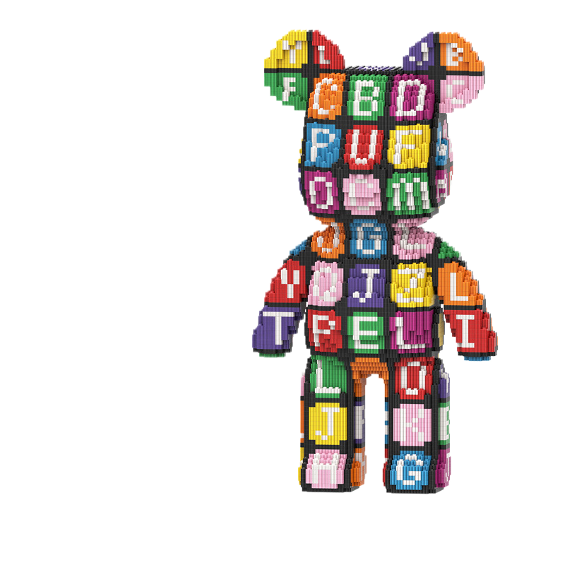 Large Bear & Rabbit Building Block Figures