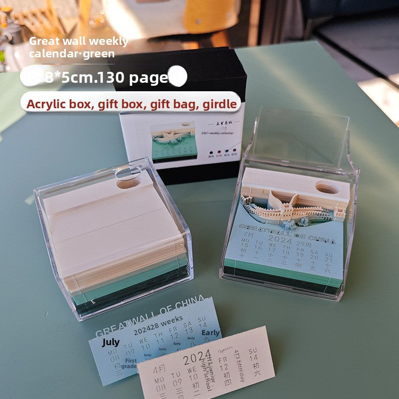 3D Paper Carving Sticky Note Block