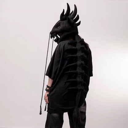 Gorro de peluche esqueleto de dinosaurio y disfraz