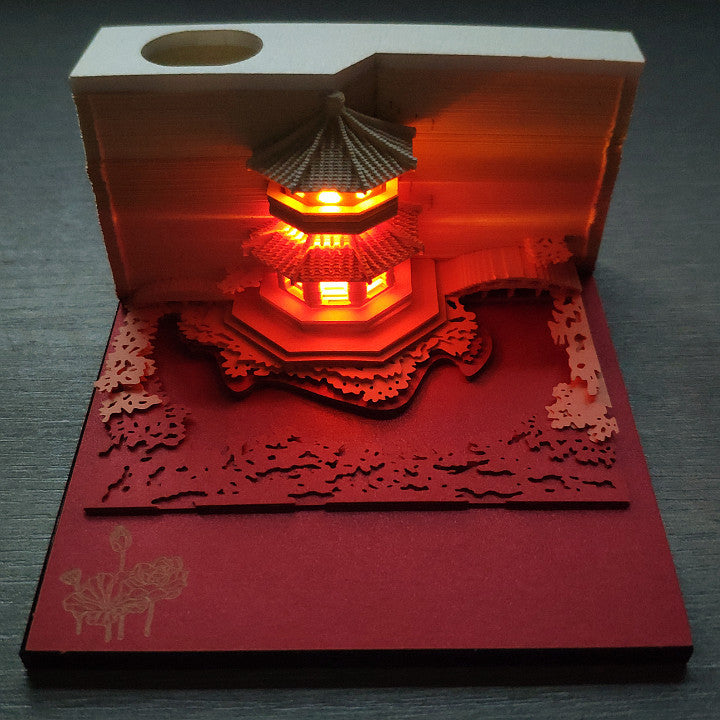 3D Paper Carving Sticky Note Block