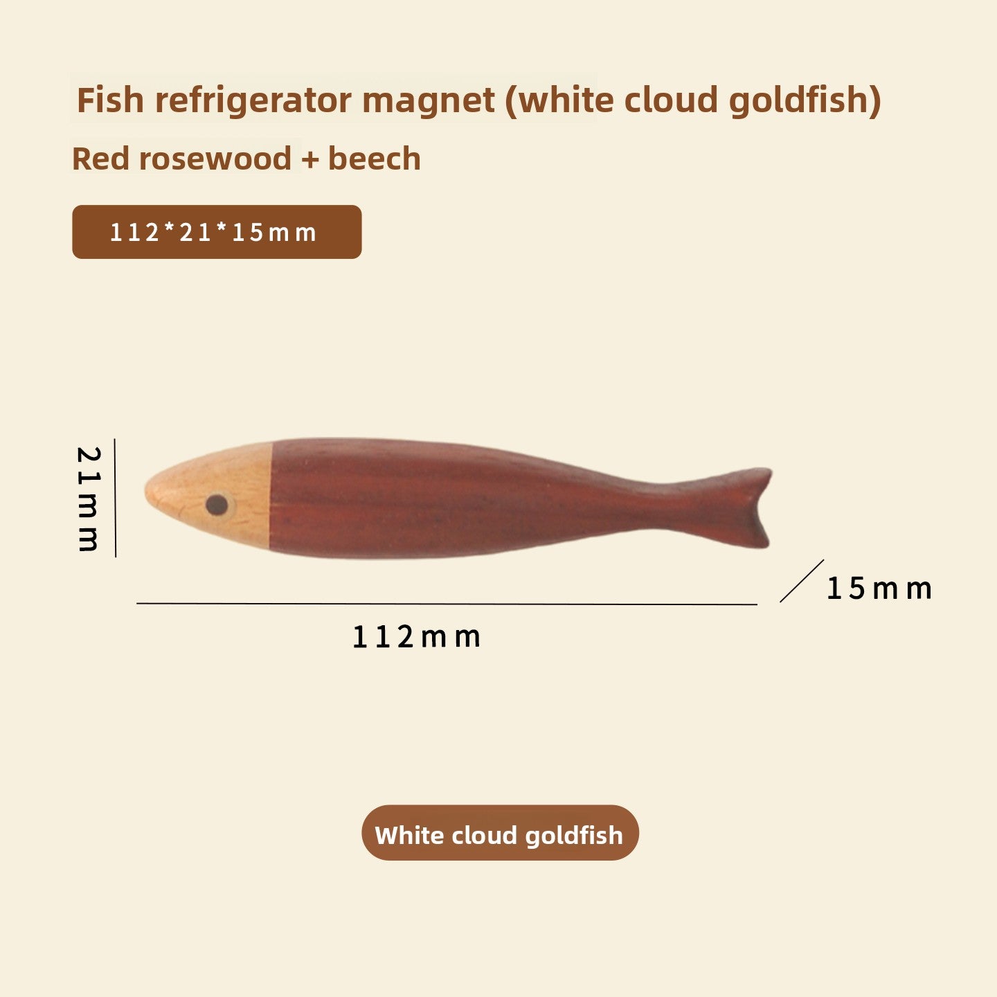Kühlschrankmagnete in Fischform aus Hartholz