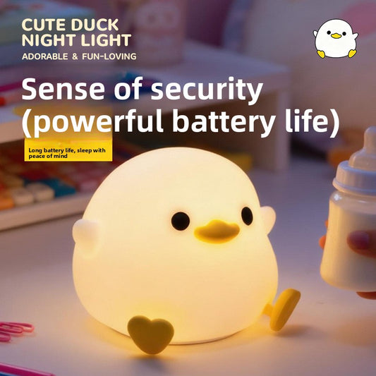 Food-grade silicone animal night light in warm light