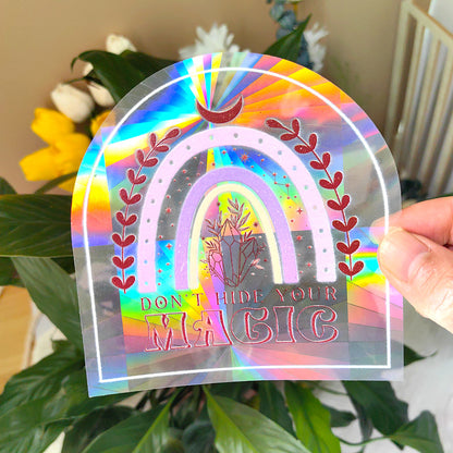 Sunshine Catcher Colorful Window Sticker Suncatcher Sun Rainbow Prism Glass Sticker