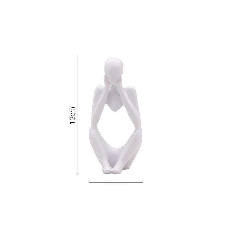 Scultura di figura in meditazione in resina, 13 cm
