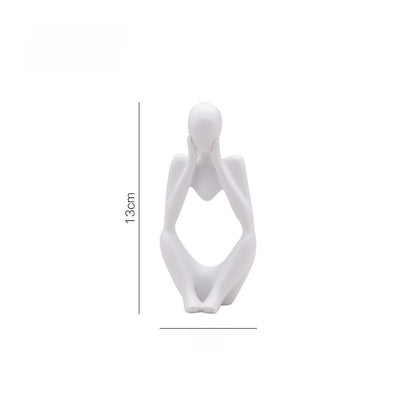 Scultura di figura in meditazione in resina, 13 cm