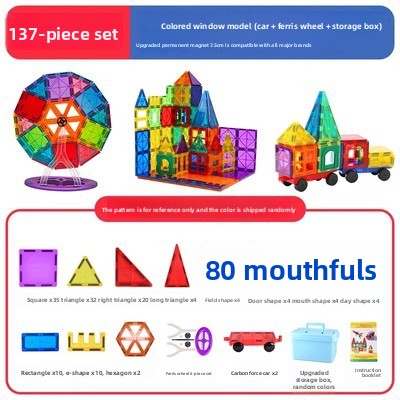 Colour Window Magnetic Building Tiles, 26 to 268 Pieces