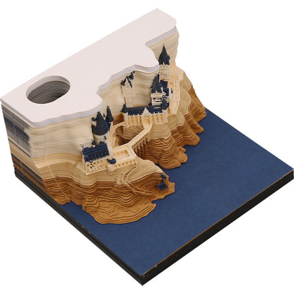 3D Paper Carving Sticky Note Block