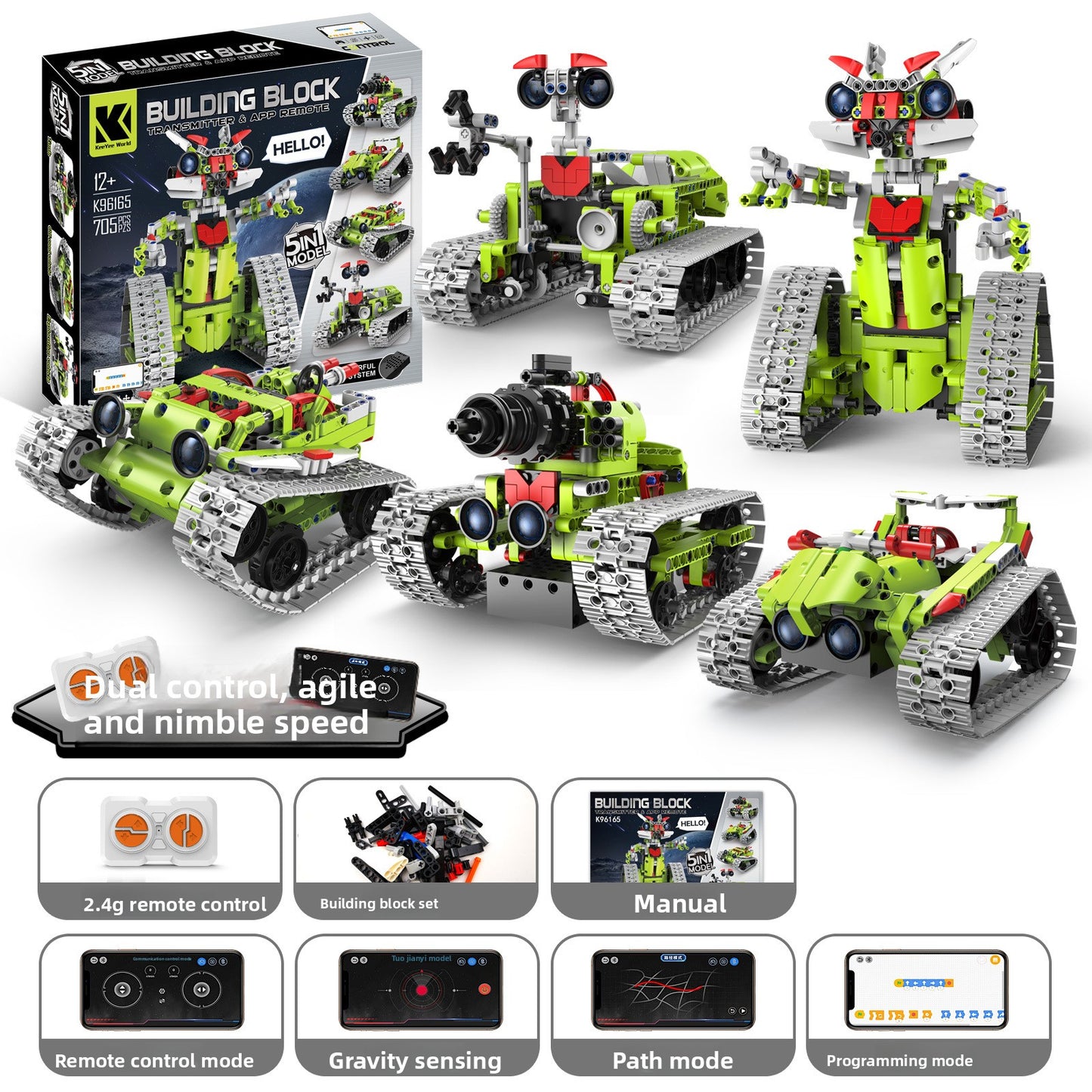 Programmable Remote-Control Block Robots