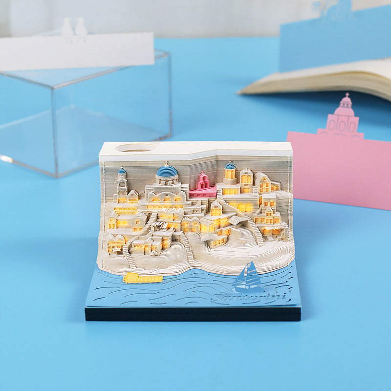 3D Paper Carving Sticky Note Block