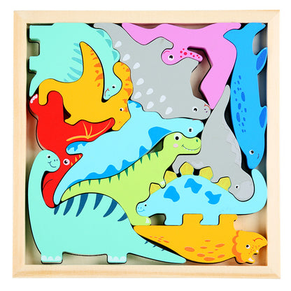 Puzzle 3D en bois sur plateau pour enfants
