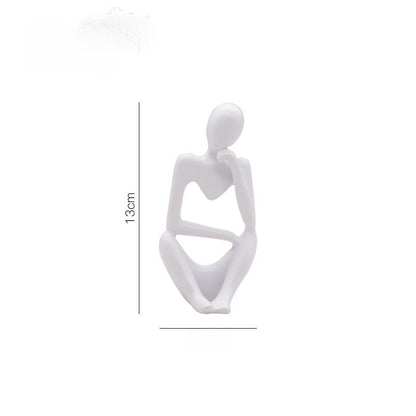Scultura di figura in meditazione in resina, 13 cm