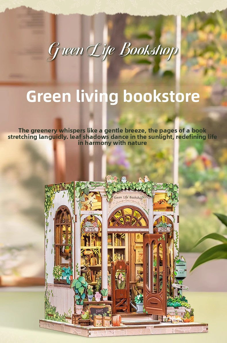 Maison miniature serre-livres, modèle 3D en bois