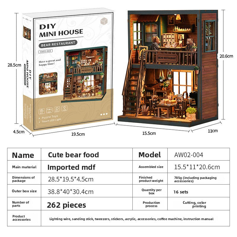 Maison miniature DIY en bois, découpe laser