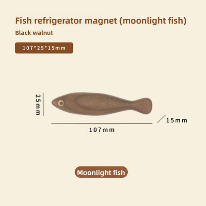 Kühlschrankmagnete in Fischform aus Hartholz