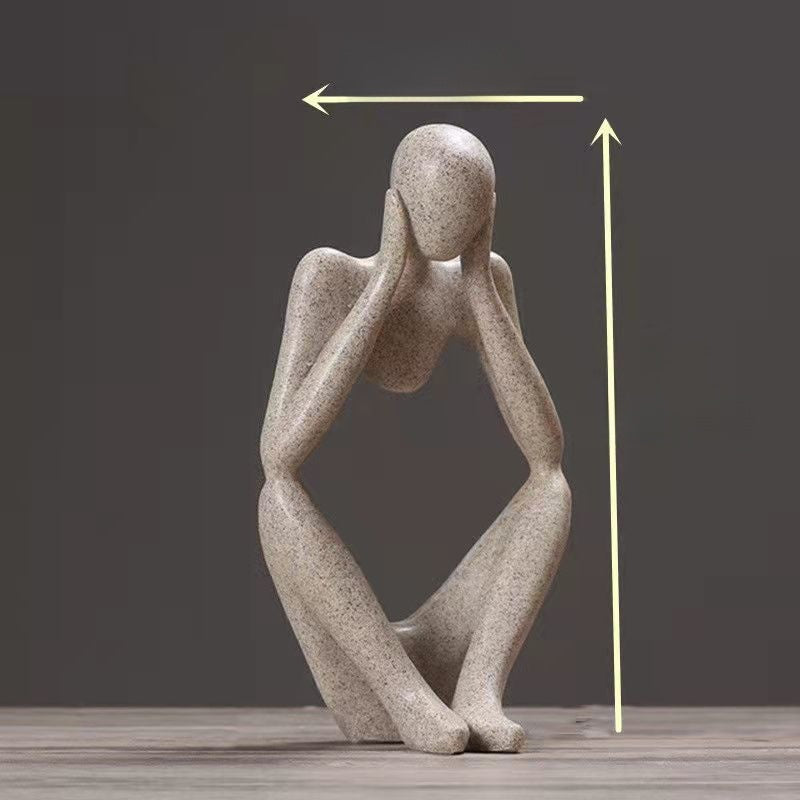 Scultura di figura in meditazione in resina, 13 cm