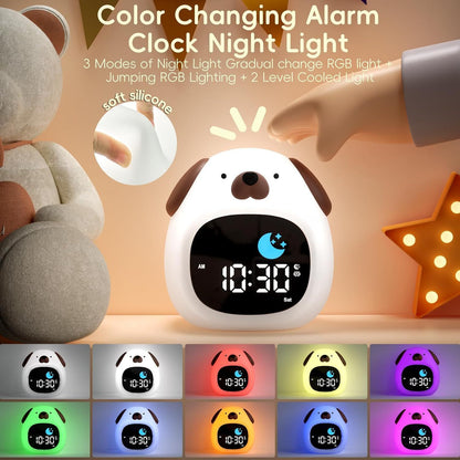 Silicone Cartoon Alarm Clock with LED Night Light