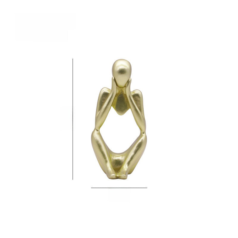 Scultura di figura in meditazione in resina, 13 cm
