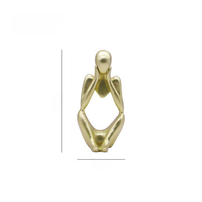Scultura di figura in meditazione in resina, 13 cm