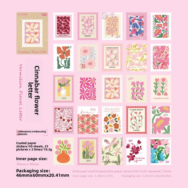 Pegatinas vintage florales en relieve