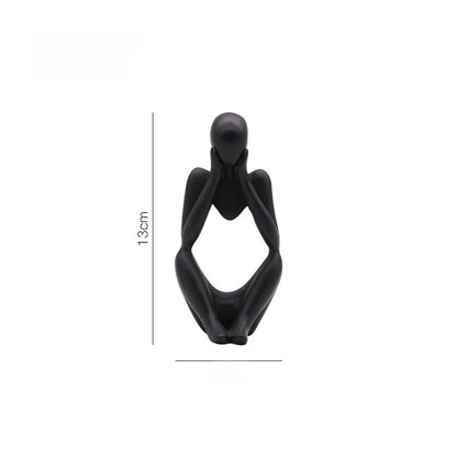 Scultura di figura in meditazione in resina, 13 cm
