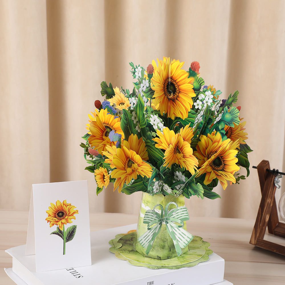 3D Flowers Pop-Up Greeting Card