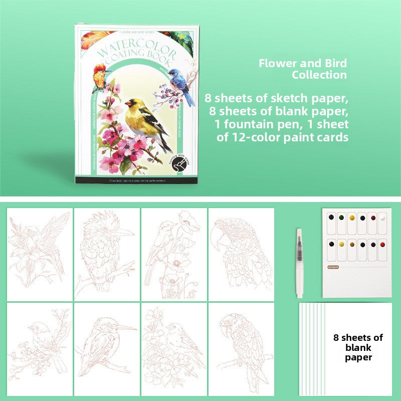 Drawing Coloring Paper for Adults, Watercolor Sticky Notes