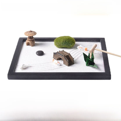 Plateau de sable zen, paysage miniature