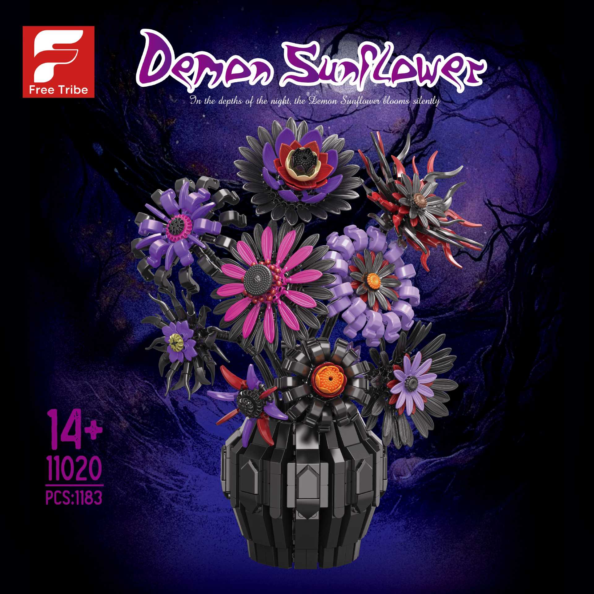Flower bouquet built from over 1,850 building blocks