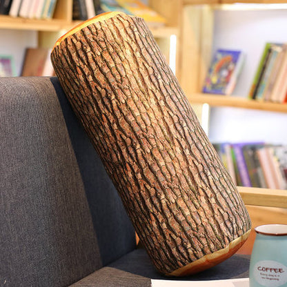 Coussin en peluche souche d arbre et traversin